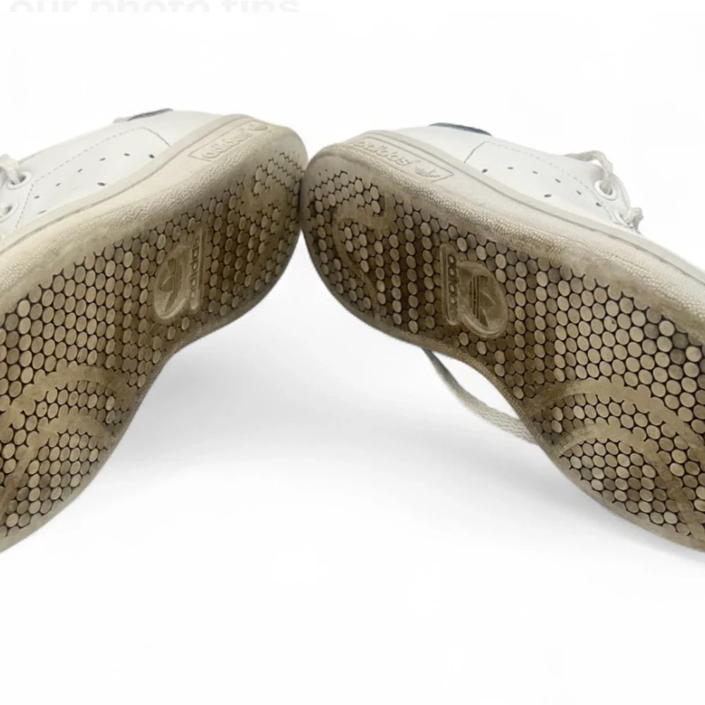 Adidas Stan Smith Kids 4.5 White Leather Sneakers Preowned Womens 6.5 Unisex
